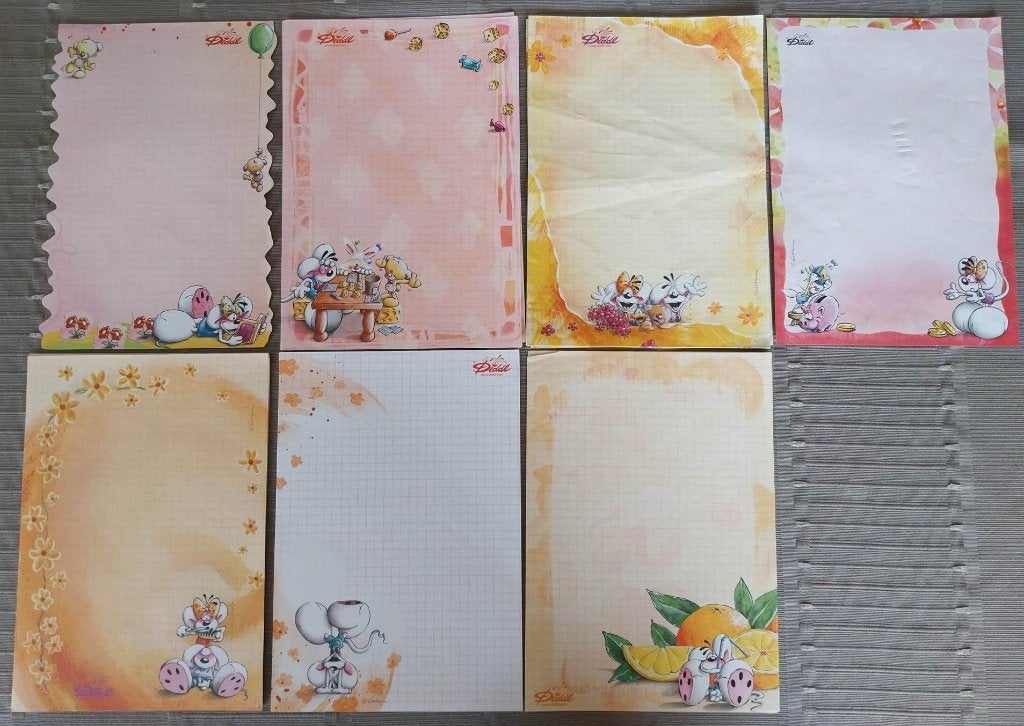 Diddl blaadjes A5/6, Verzamelen, Diddl, Ophalen of Verzenden, Diddl, Gebruikt, Papier, Kaart of Schrift