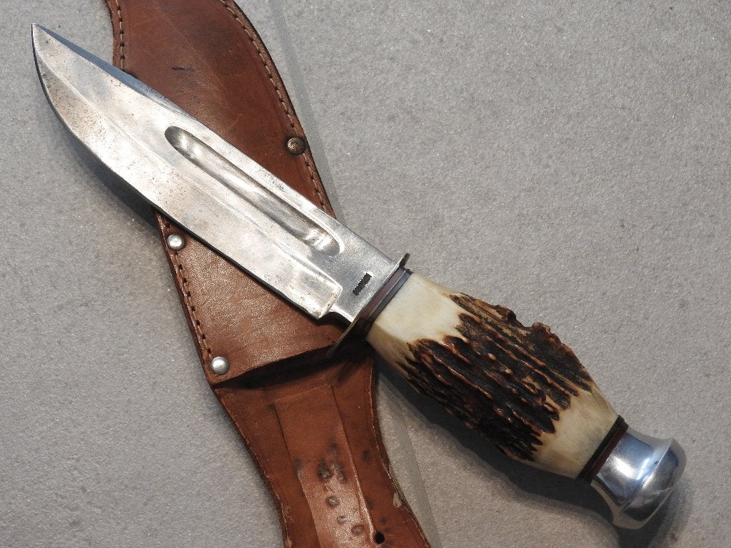 grand COUTEAU DE CHASSE 1960-70 avec fourreau SOLINGEN, Collections, Enlèvement ou Envoi, Autres, Couteau ou Poignard