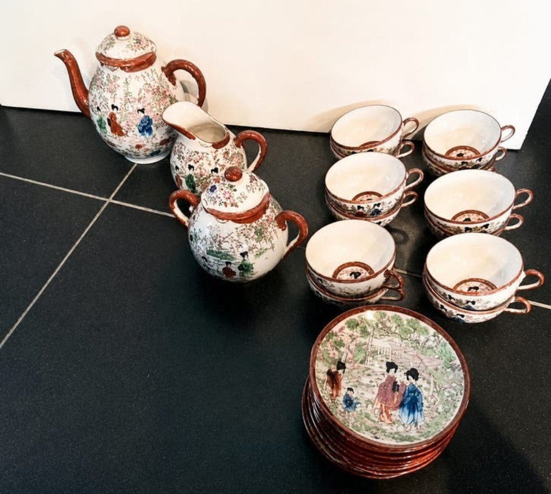 Prachtig Vintage Japans Porseleinen Theeservies (Compleet), Enlèvement
