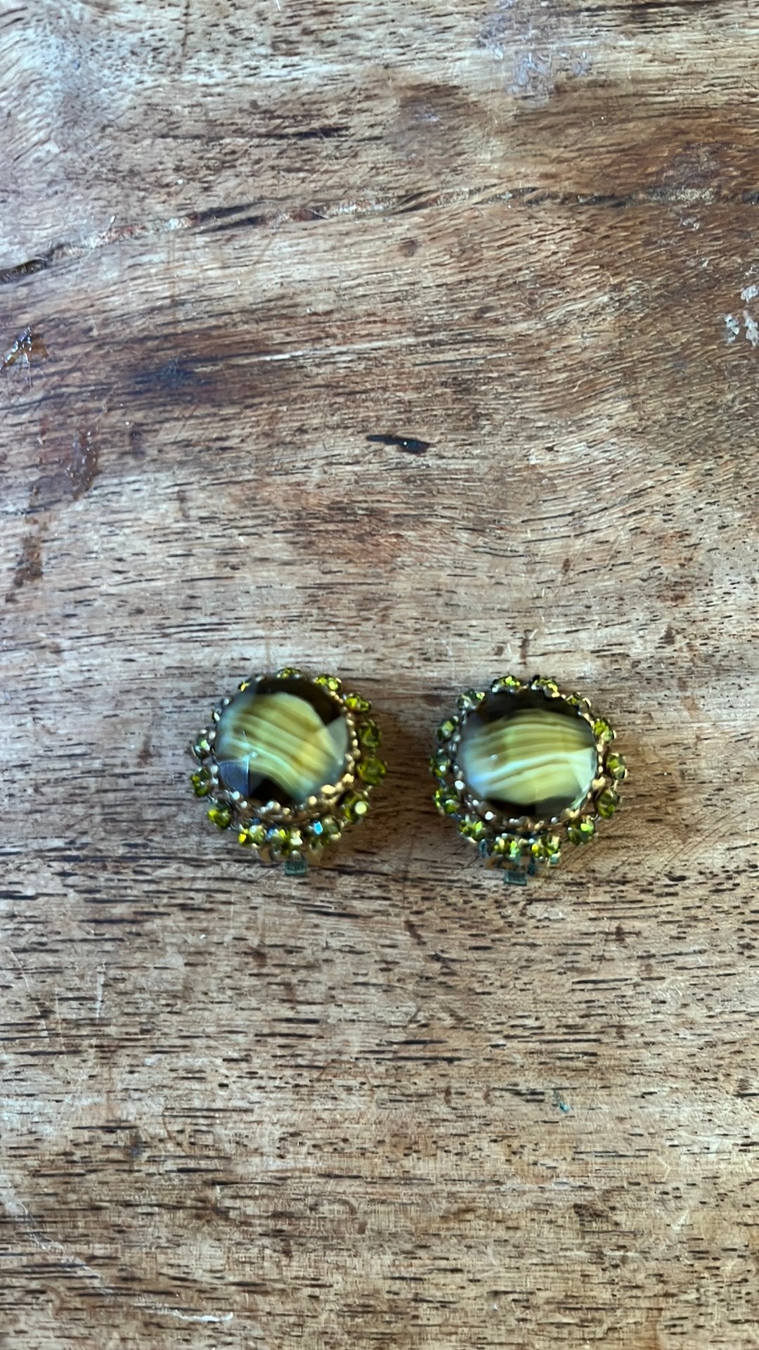 Vintage oorbellen en halsketting, Handtassen en Accessoires, Oorbellen, Ophalen, Zo goed als nieuw