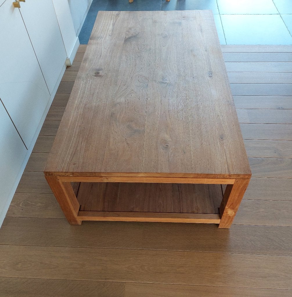 salontafel teak, Ophalen, Gebruikt, 100 tot 150 cm, Teakhout