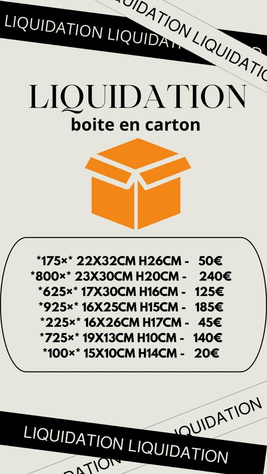 Carton Liquidation, Bricolage & Construction, Enlèvement ou Envoi
