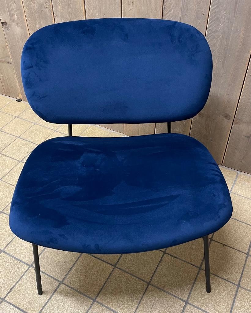 Mooi blauwe comfortabele design stoel (4 stuks), Ophalen, Modern design, Blauw, Zo goed als nieuw