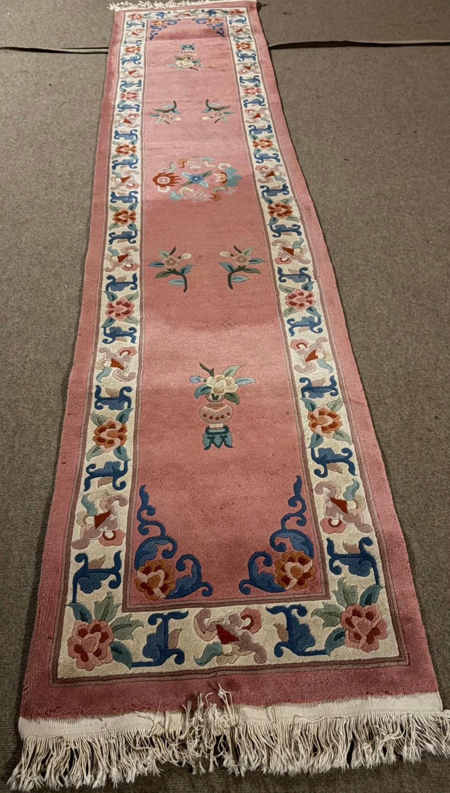 Handgemaakt Oosters tapijt – 91  238 cm – roze, Ophalen, Gebruikt