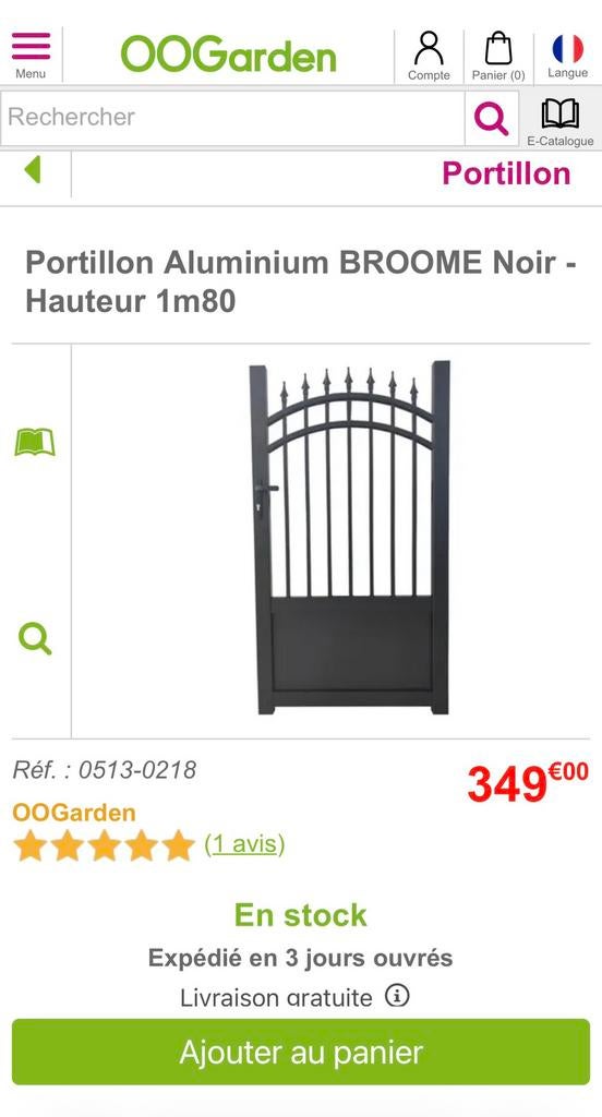 Portillon neuf !, Jardin & Terrasse, Portes de jardin, Enlèvement ou Envoi, Comme neuf