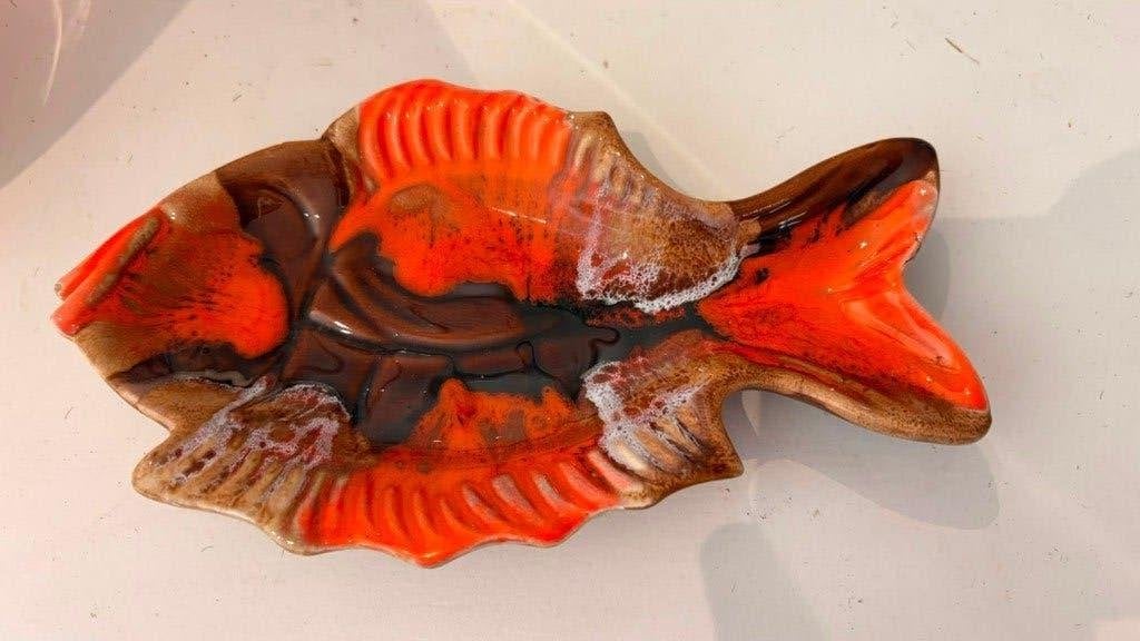 Coupe poisson vintage en céramique de Vallauris, Enlèvement ou Envoi