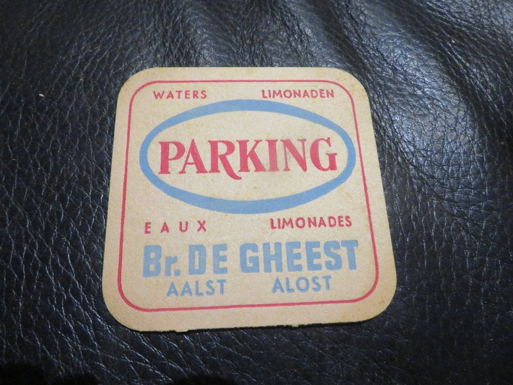 bierviltje Br. De Gheest Aalst Parking Limonade, Verzamelen, Ophalen of Verzenden, Zo goed als nieuw, Viltje(s), Overige merken