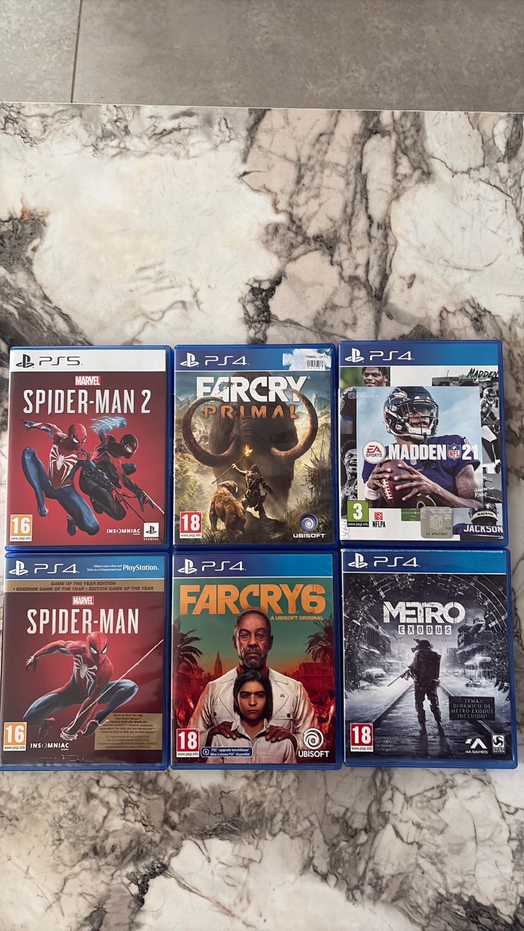 6 jeux, PS5 et PS4, Enlèvement, Comme neuf