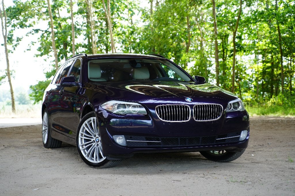 BMW 520d Break Imperial Blue Reeds Blanco Gekeurd VV, Auto's, Achterwielaandrijving, Blauw, Leder, Bedrijf