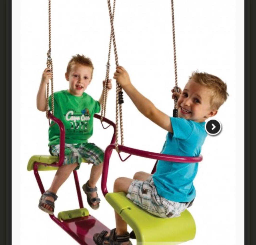 Kbt Metalen Dubbelzit PH Fuchsia/Limoen Groen, Kinderen en Baby's, Speelgoed | Buiten | Speeltoestellen, Nieuw, Schommel, Ophalen