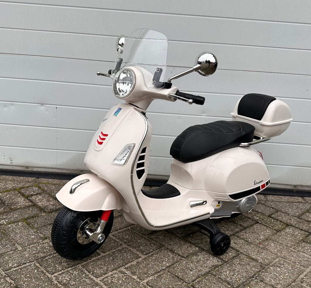 Vespa GTS Super 12v scooter wit Leer / MP3 / AUX verlichtin, Ophalen of Verzenden, Nieuw