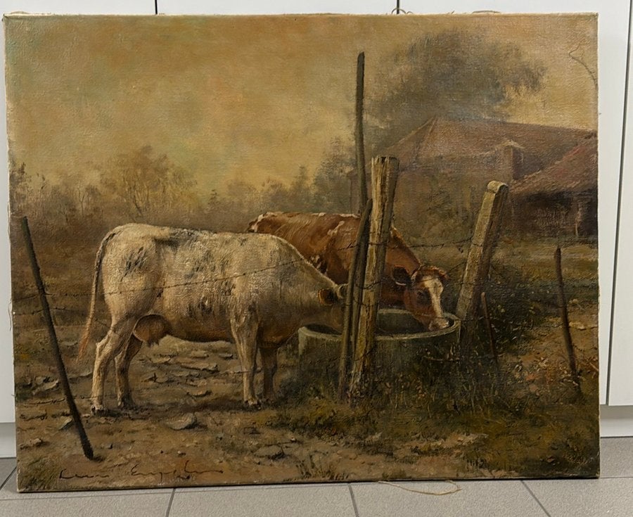 Schilderij Leon Engelen, Antiek en Kunst, Ophalen, Olieverf