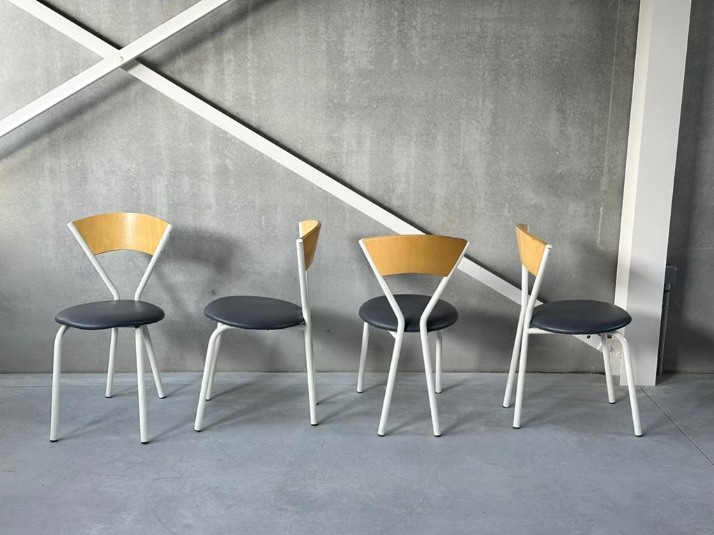 Set mid-century eetkamerstoelen, ca 1980’s, Ophalen