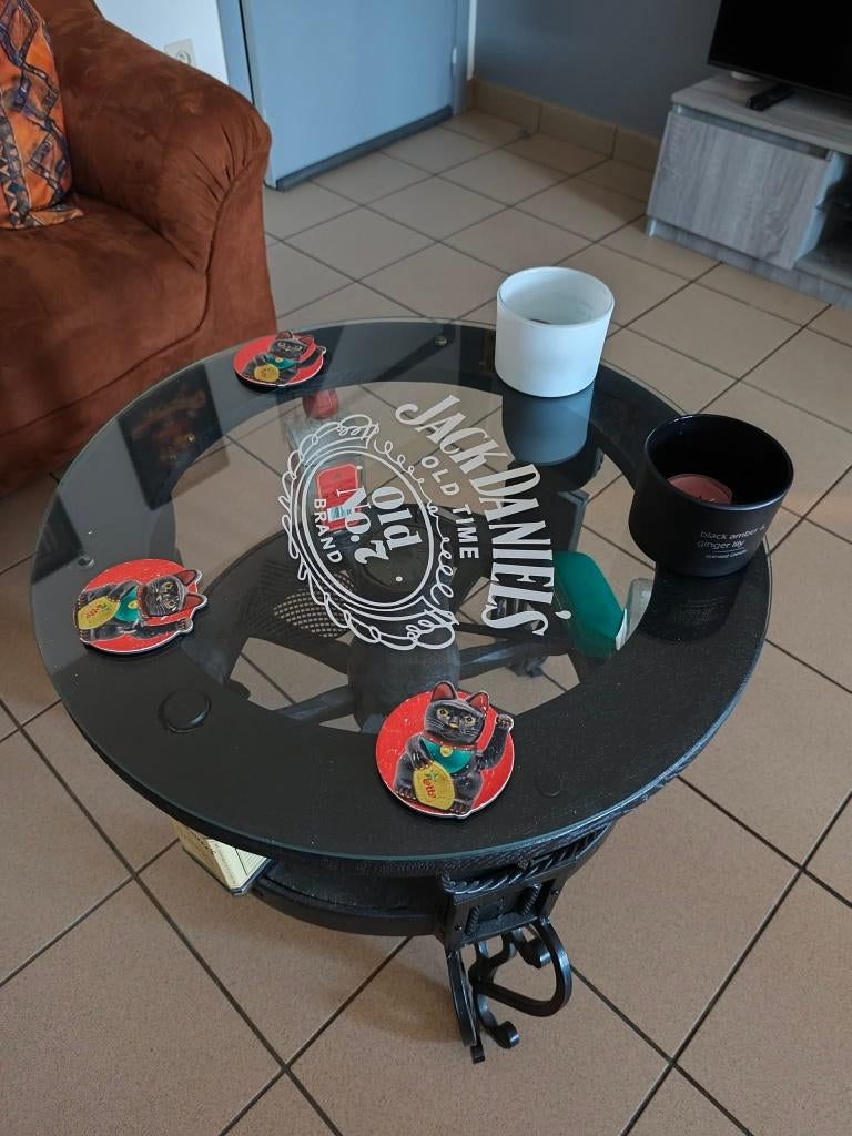 Table Jack Daniel's, Maison & Meubles, Verre, Rond, 50 à 100 cm, Comme neuf