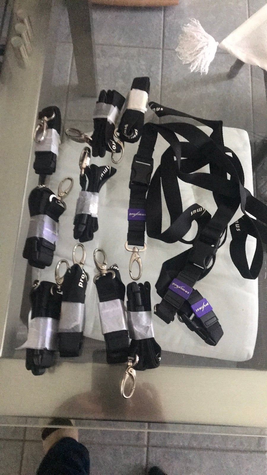 Sleutelhanger linten proximus 5 stuks voor 1e, Collections, Porte-clés, Enlèvement ou Envoi, Comme neuf