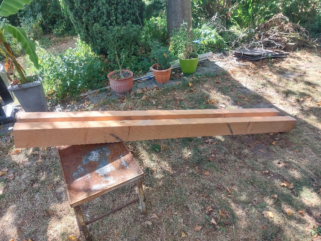 2 poutres en bois neuf traités, Enlèvement, Neuf, Poutres