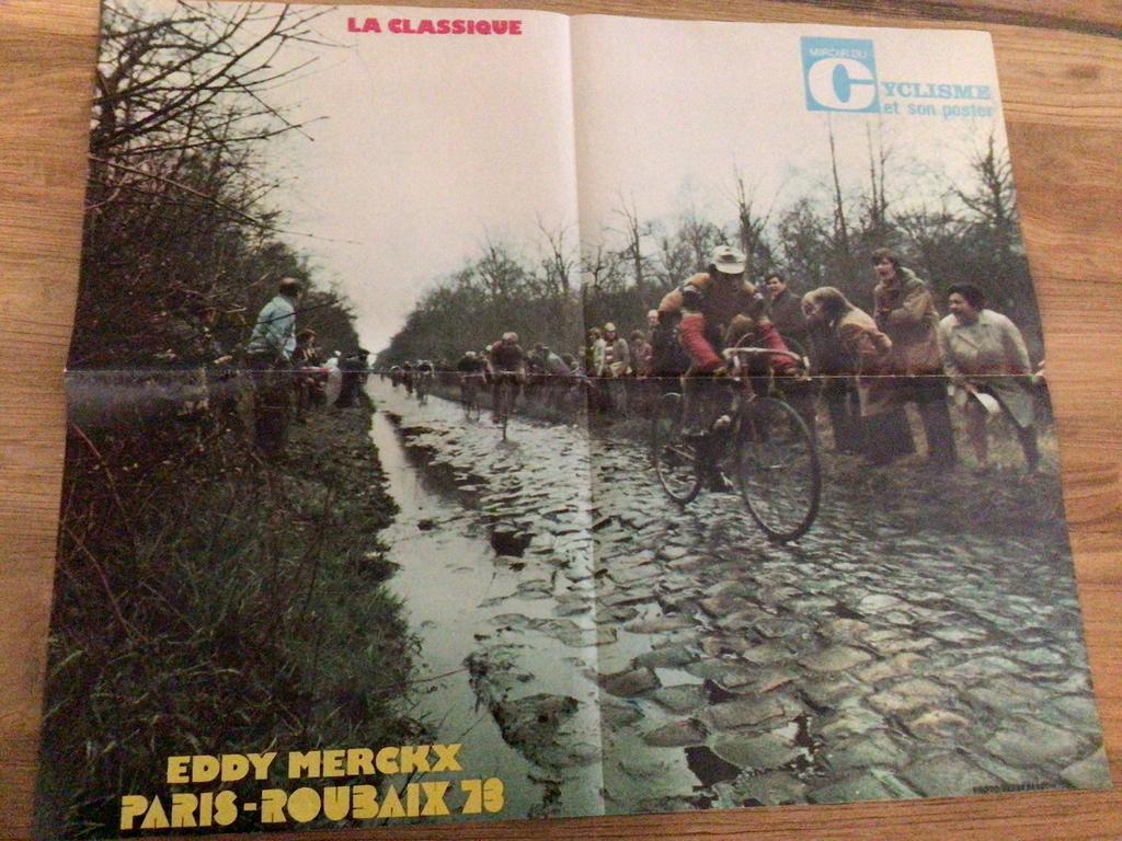 wielerposter 1973 team molteni paris roubaix   eddy merckx, Verzenden, Zo goed als nieuw