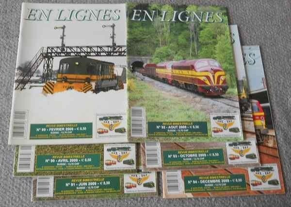 6 numéros de la revue En lignes (année 2009 complète), Enlèvement, Utilisé, Train, Livre ou Revue