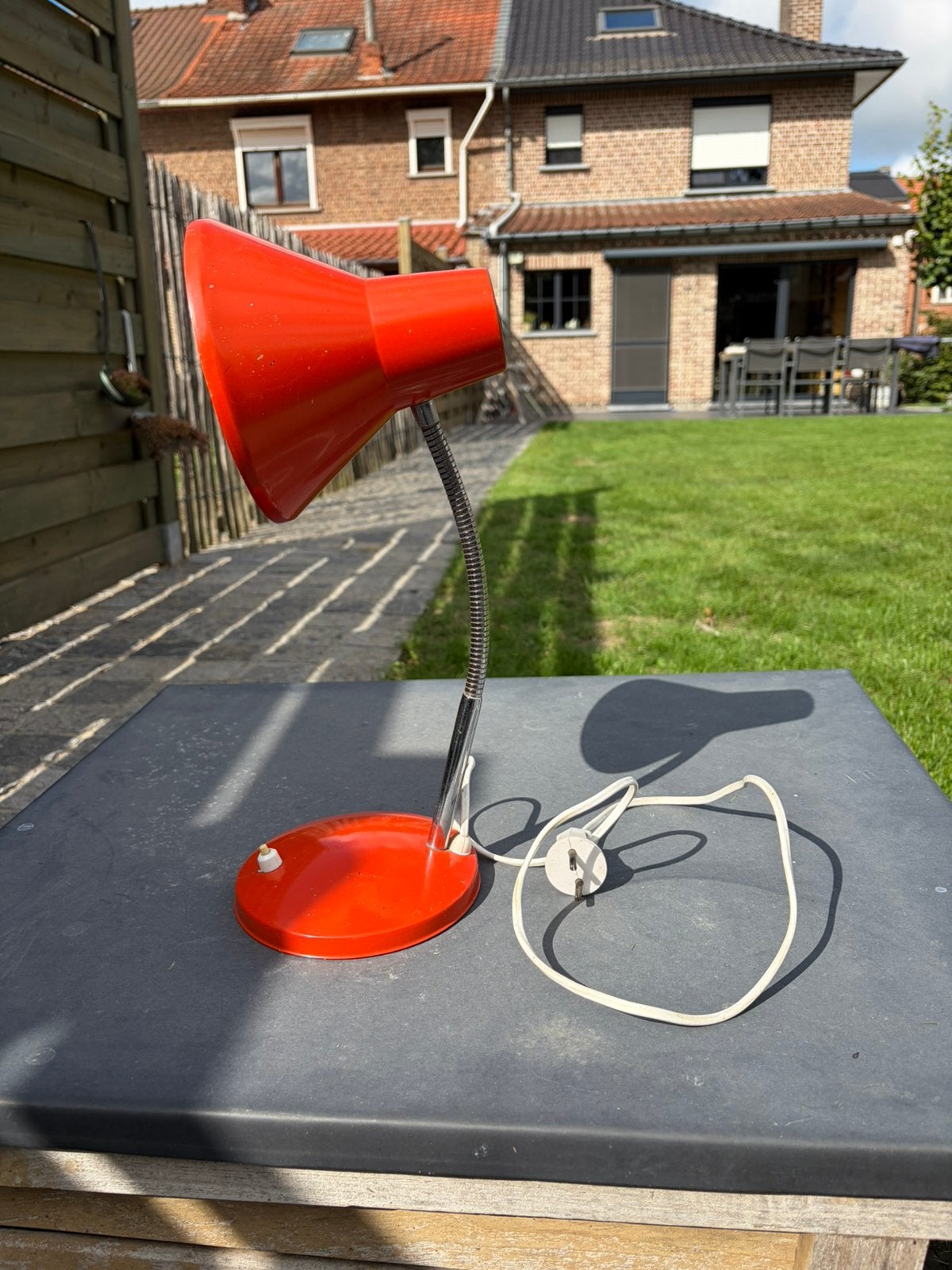 Vintage bureaulamp, Huis en Inrichting, Bureaulamp, Gebruikt, Vintage, Oranje