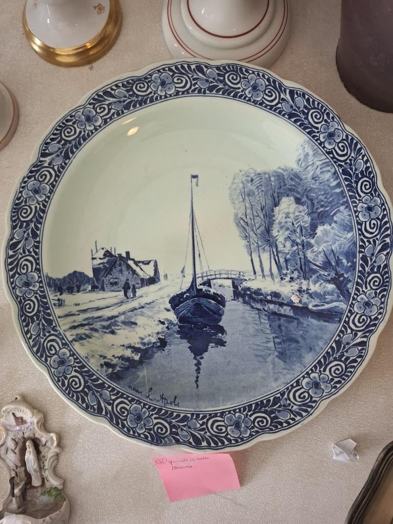 Grande assiette murale décorative Delft, Enlèvement