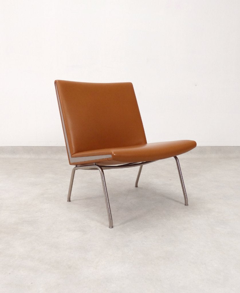 Airport lounge chair CH401 by Hans J. Wegner, Gebruikt, 75 tot 100 cm, Ophalen of Verzenden, Leer