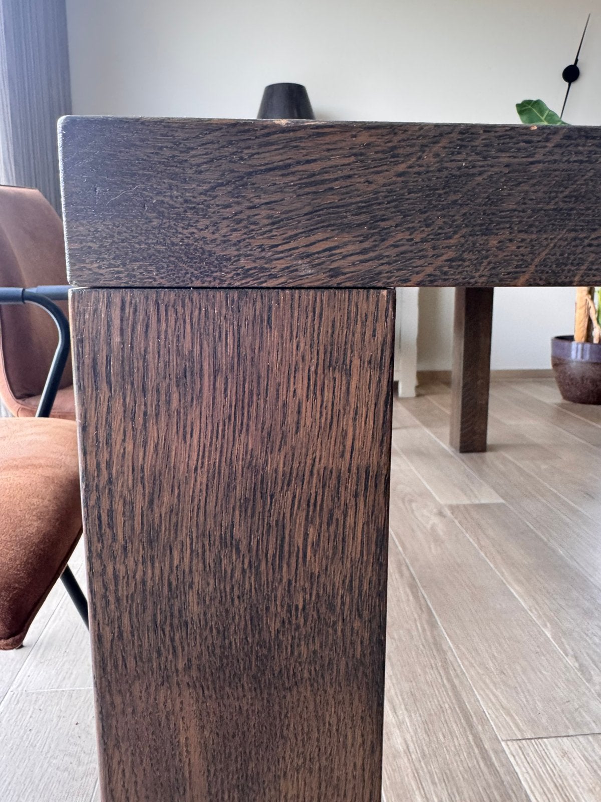 Eikenhouten tafel 90x200, Ophalen, Gebruikt, Eikenhout, 50 tot 100 cm