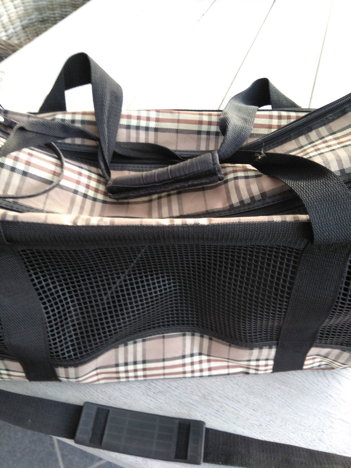 geruite draagtas voor hondje of katje, als nieuw., Dieren en Toebehoren, Ophalen, Zo goed als nieuw, Draagtas/-zak