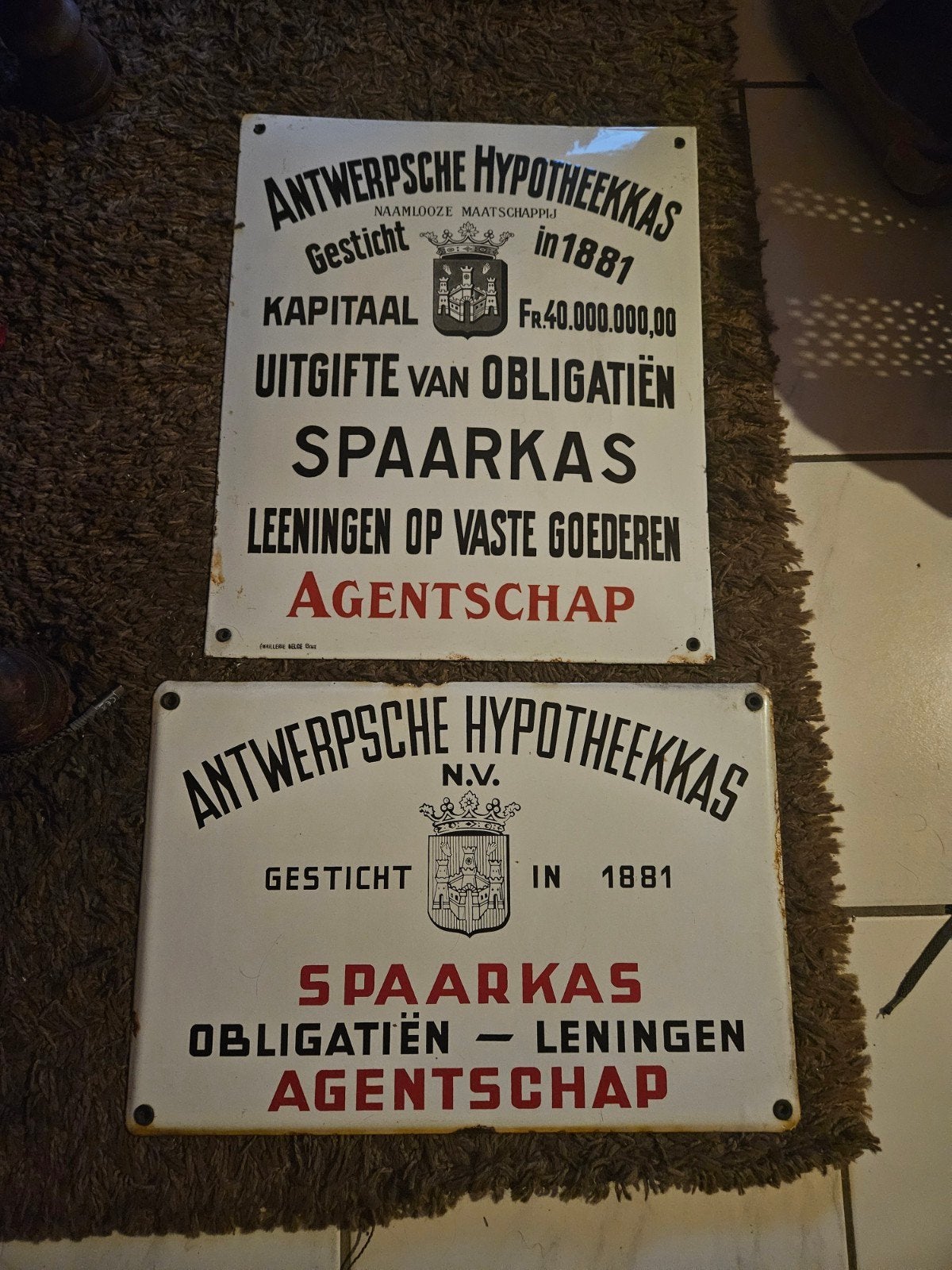 Emailleborden Antwerpsche hypotheekkas, Verzamelen, Ophalen