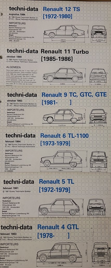 Renault  Techni-Data, Boeken, Ophalen, Gelezen, Renault
