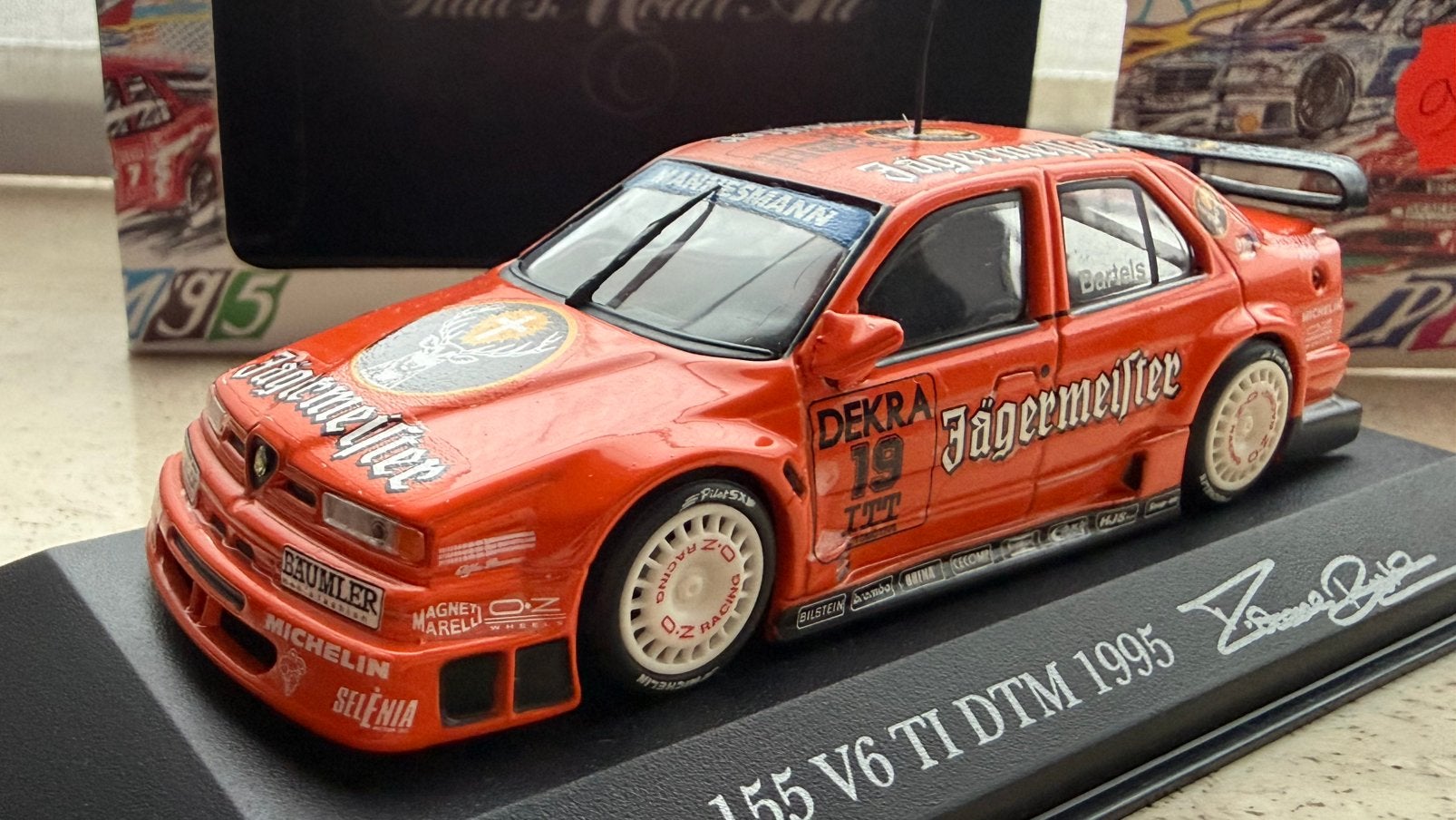 Alfa Romeo 155 Jagermeister DTM 1995 Bartels, Hobby en Vrije tijd, Modelauto's | 1:43, Zo goed als nieuw, Auto, MiniChamps, Ophalen of Verzenden