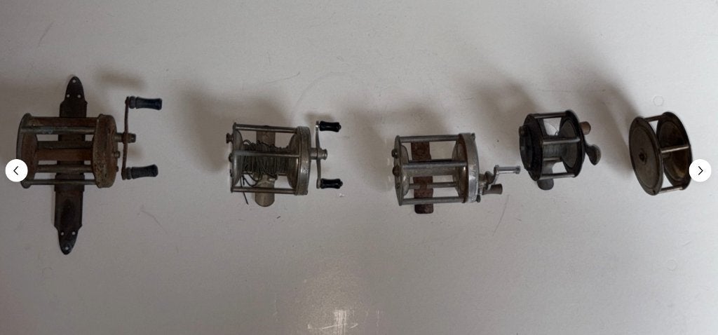 Lot de 5 moulinets de pêche vintage, Sports nautiques & Bateaux, Pêche à la ligne | Général, Enlèvement ou Envoi, Moulinet