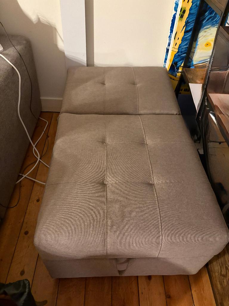 eenpersoonsbank/ Bench beige lichtbruin— goede staat, Ophalen, Eenpersoons, 75 tot 100 cm, Zo goed als nieuw