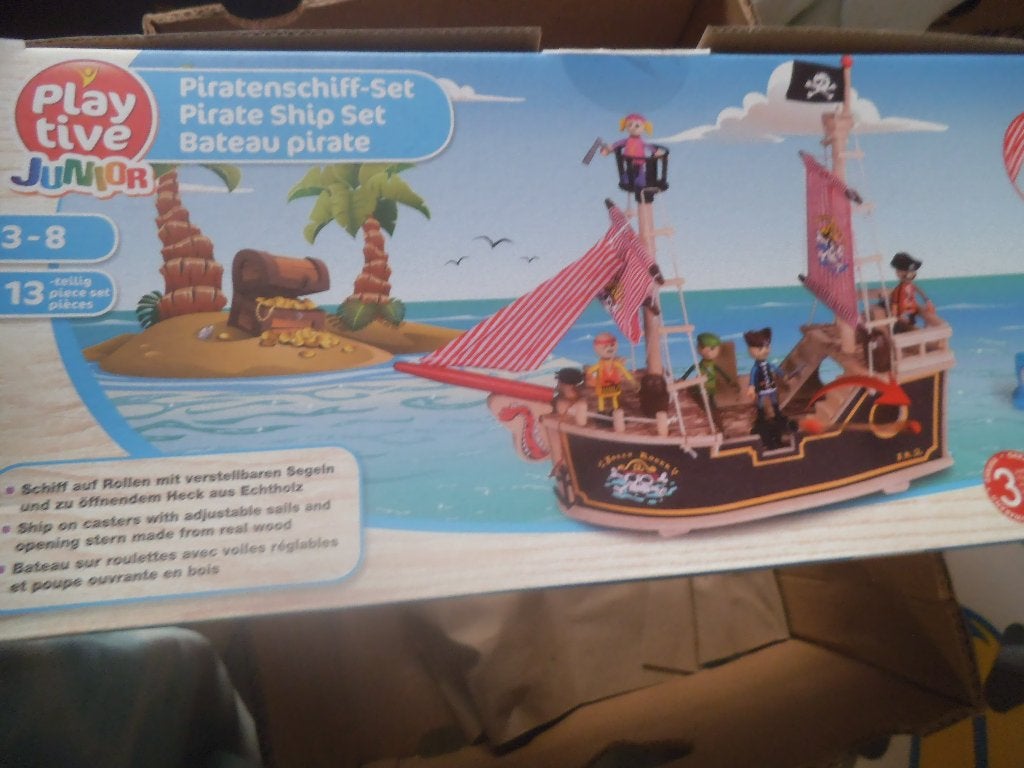 houten piratenschip nieuw in doos, Ophalen of Verzenden, Nieuw