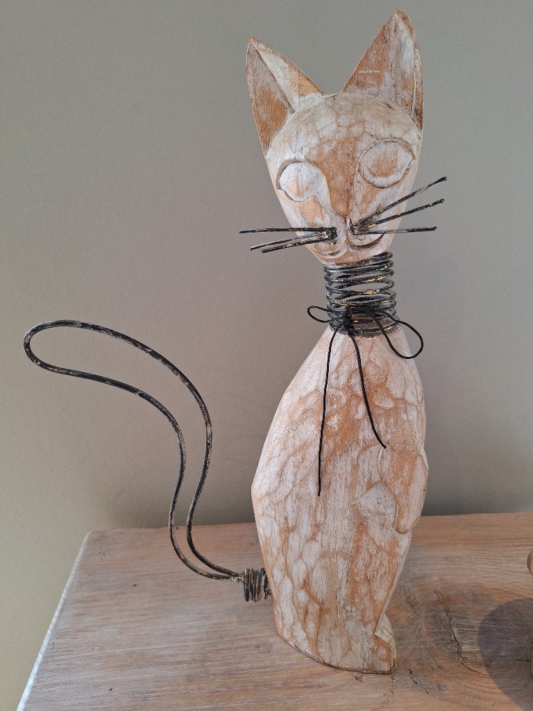 houten decoratieve kat, Ophalen, Hout, Houtsnijwerk
