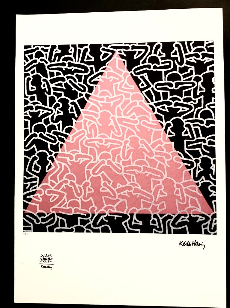 Litho van Keith Haring groot formaat ( 70 X 50 cm), Genummerd, Ophalen of Verzenden, Overige onderwerpen, Lithografie