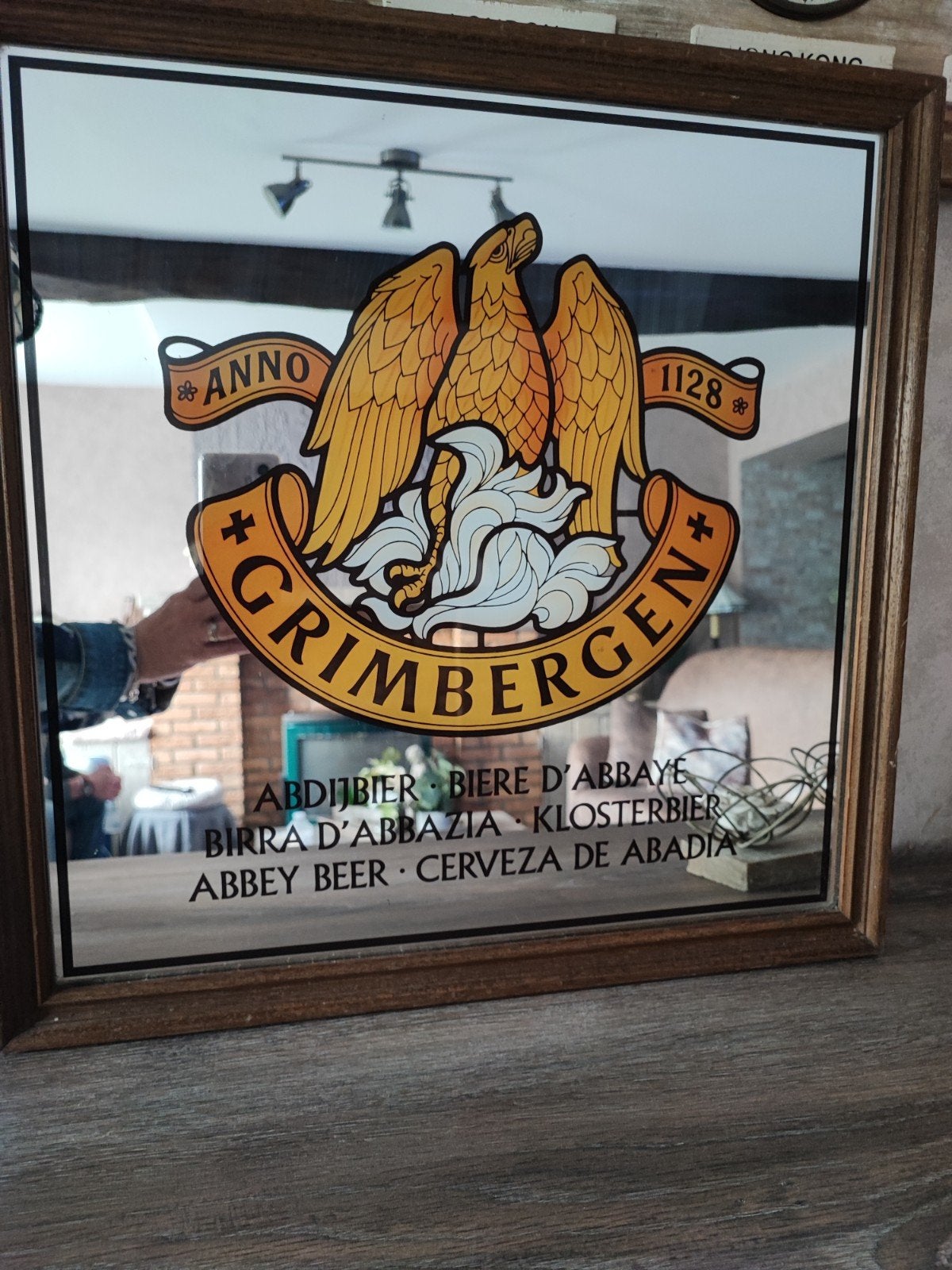 Miroir publicitaire vintage Grimbergen, Collections, Enlèvement, Utilisé