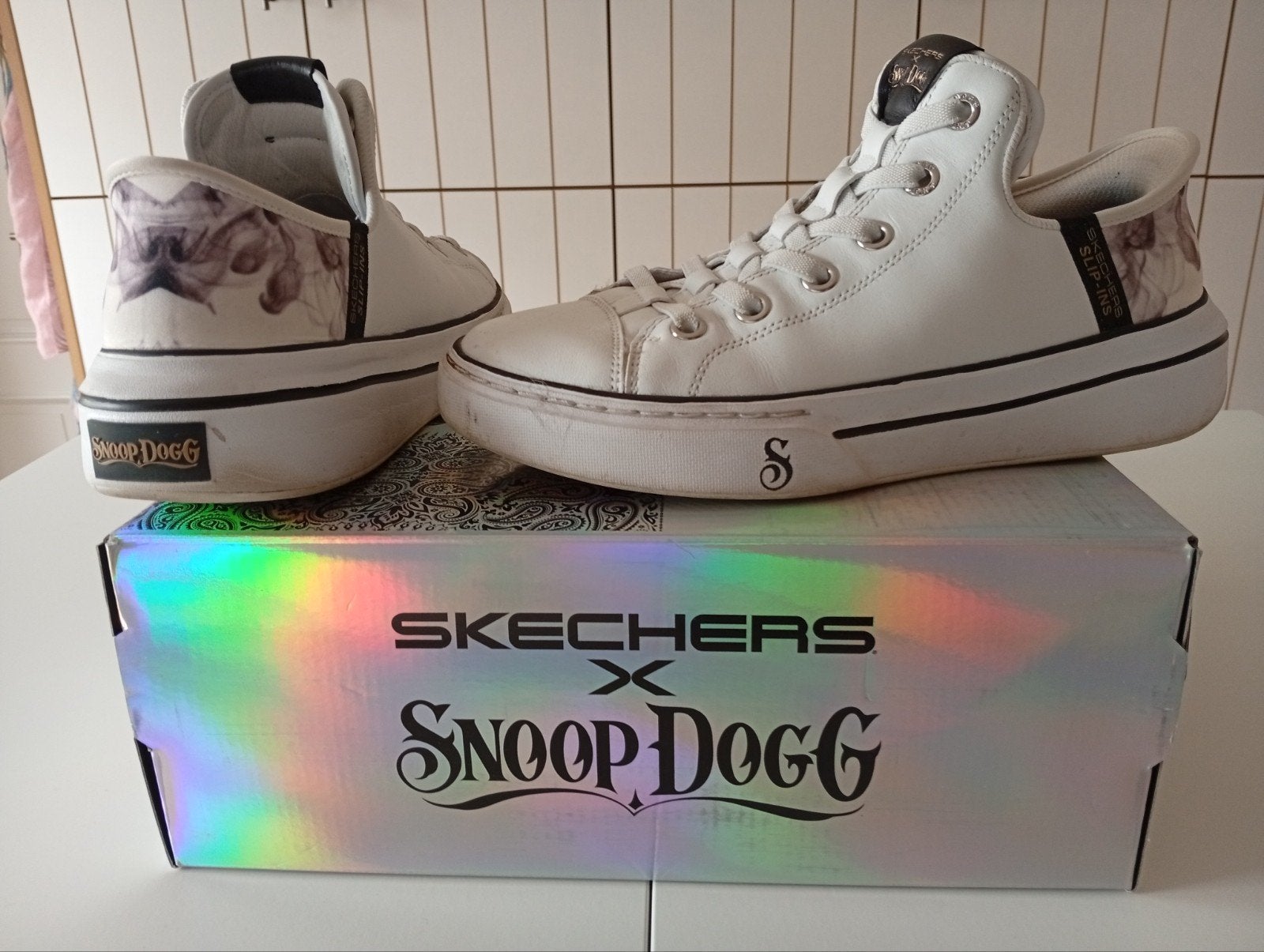 Skechers Snoop Dogg limited edition, zeldzaam nieuwstaat, Ophalen, Skechers, Zo goed als nieuw, Wit