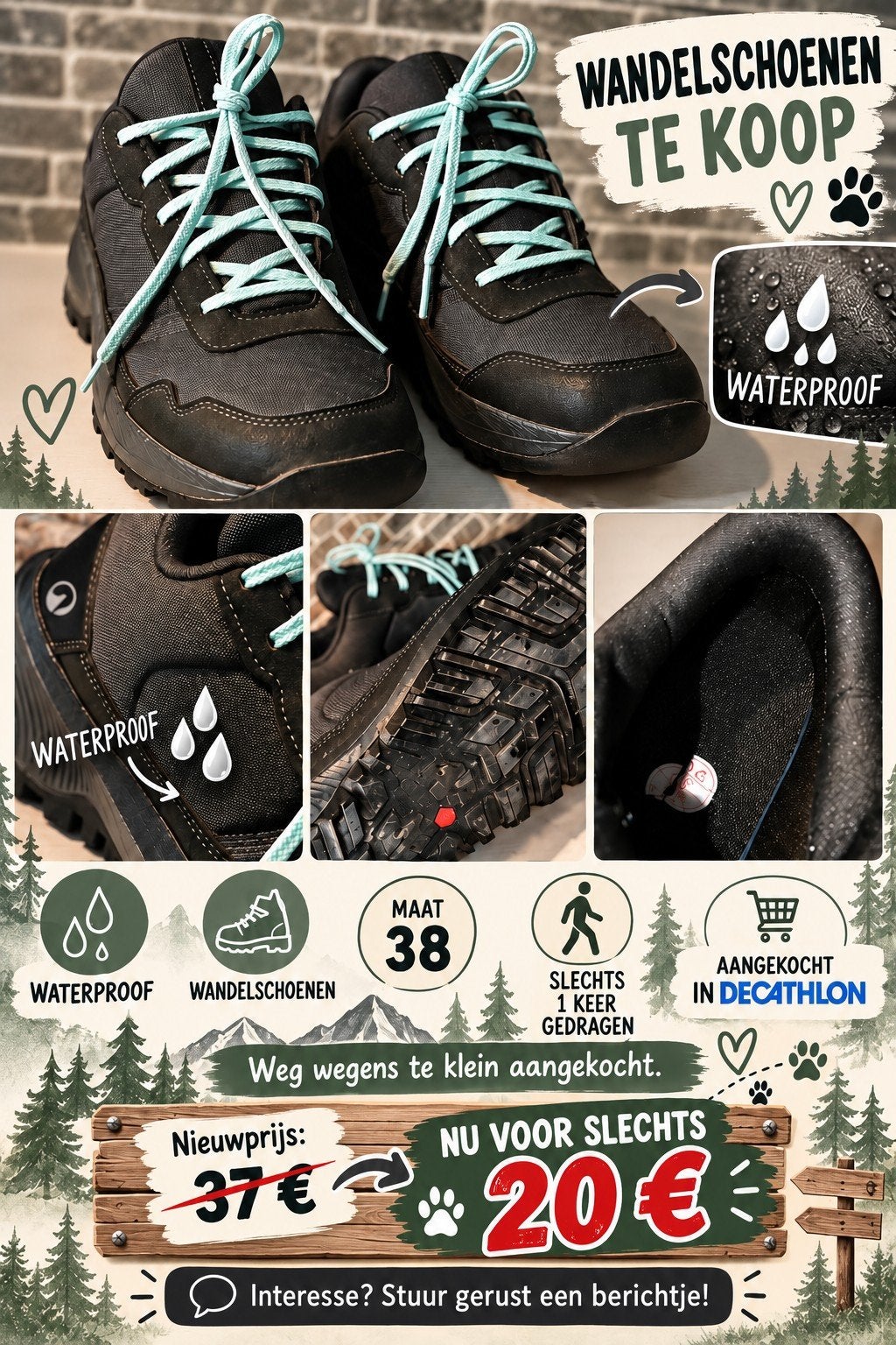 nieuwe wandelschoenen, Ophalen, Nieuw, Wandelschoenen, Grijs