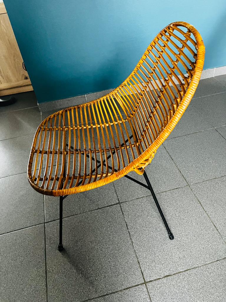 6 rotanstoelen te koop, Maison & Meubles, Chaises, Osier ou Rotin, Comme neuf, Brun, Enlèvement