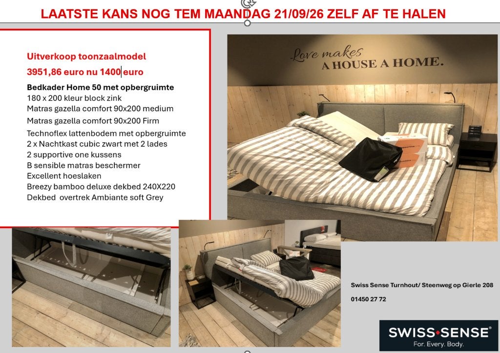 Bedframe met opbergruimte compleet  tot 21/9, Huis en Inrichting, Ophalen, Bedframe opbergruimte, Tweepersoons, Zo goed als nieuw
