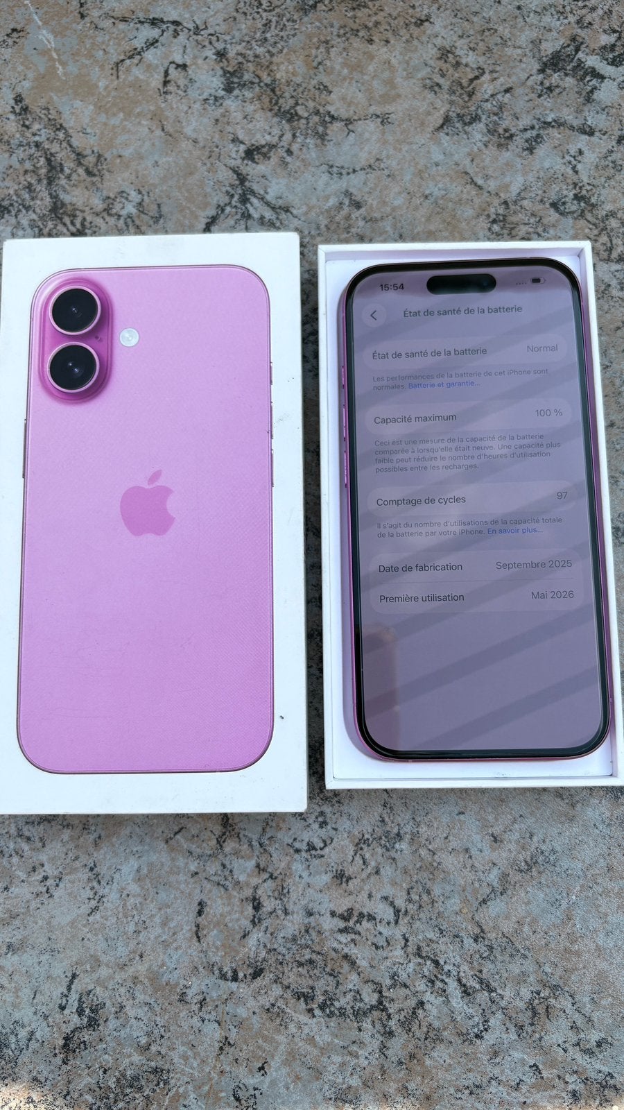 iPhone 16, 128Go, 128 GB, Rose, IPhone 16, Comme neuf