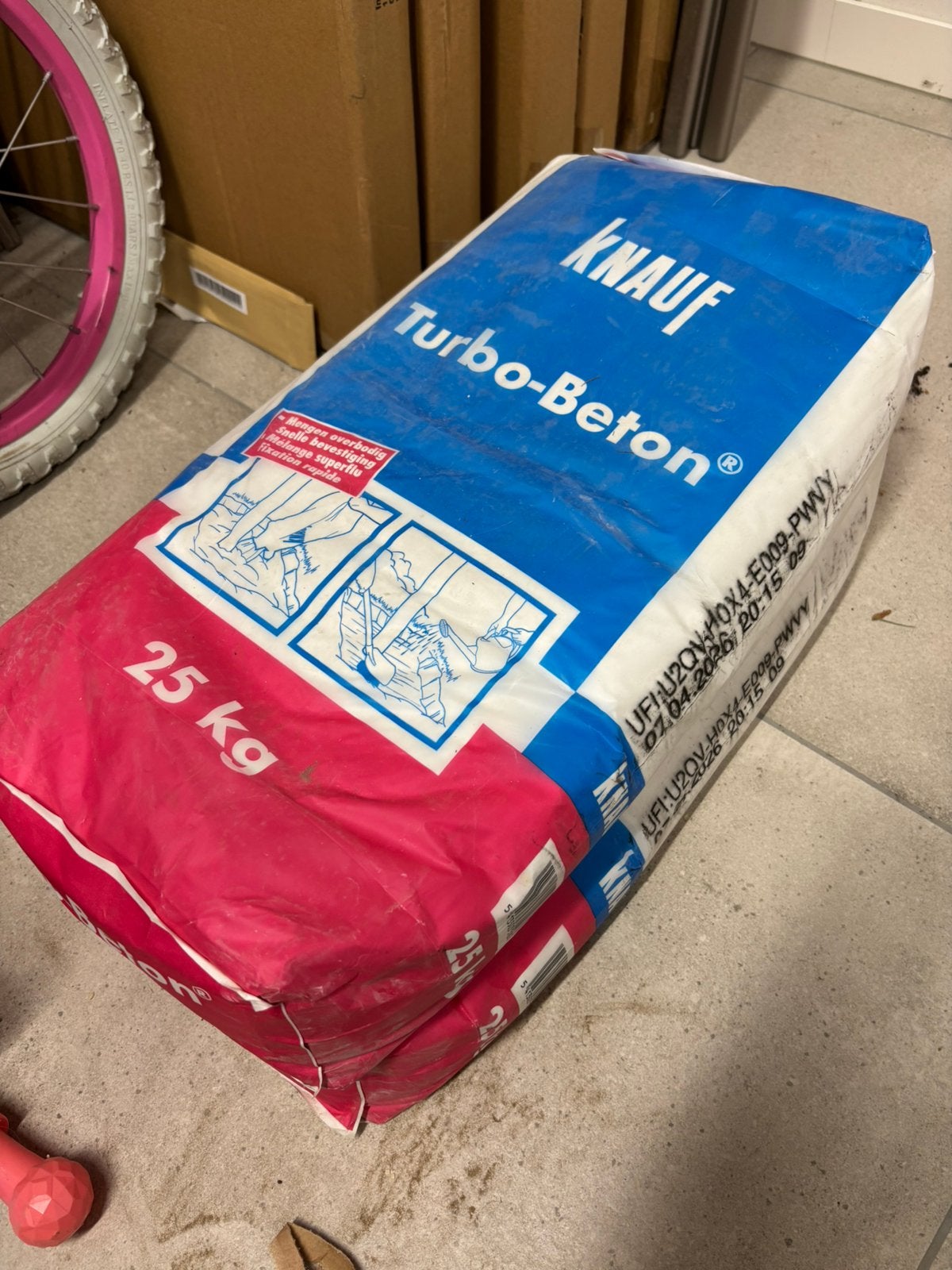 Turbo-beton Knauf 2 x 25kg, Doe-het-zelf en Bouw, Metselstenen, Ophalen, Nieuw, Beton