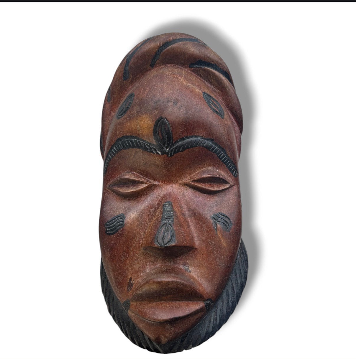 Masque en bois africain, Antiquités & Art, Afrique, Bois, Enlèvement ou Envoi, Brun