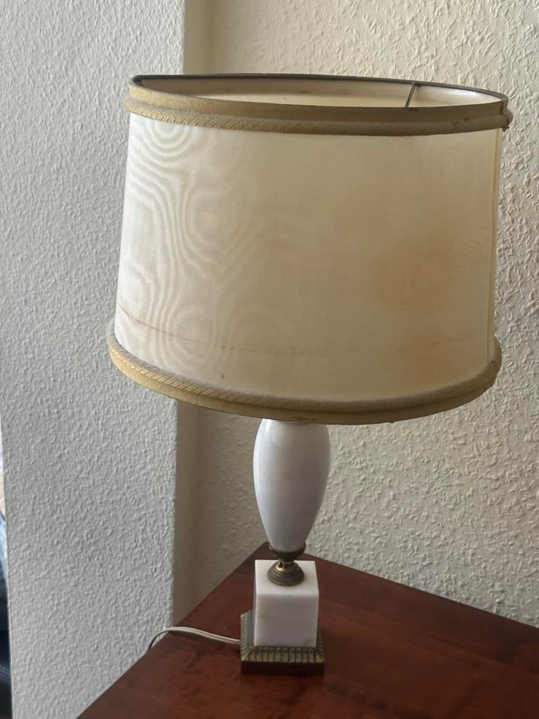 Lampe de table vintage élégante – style classique chic, Enlèvement, Comme neuf, Blanc
