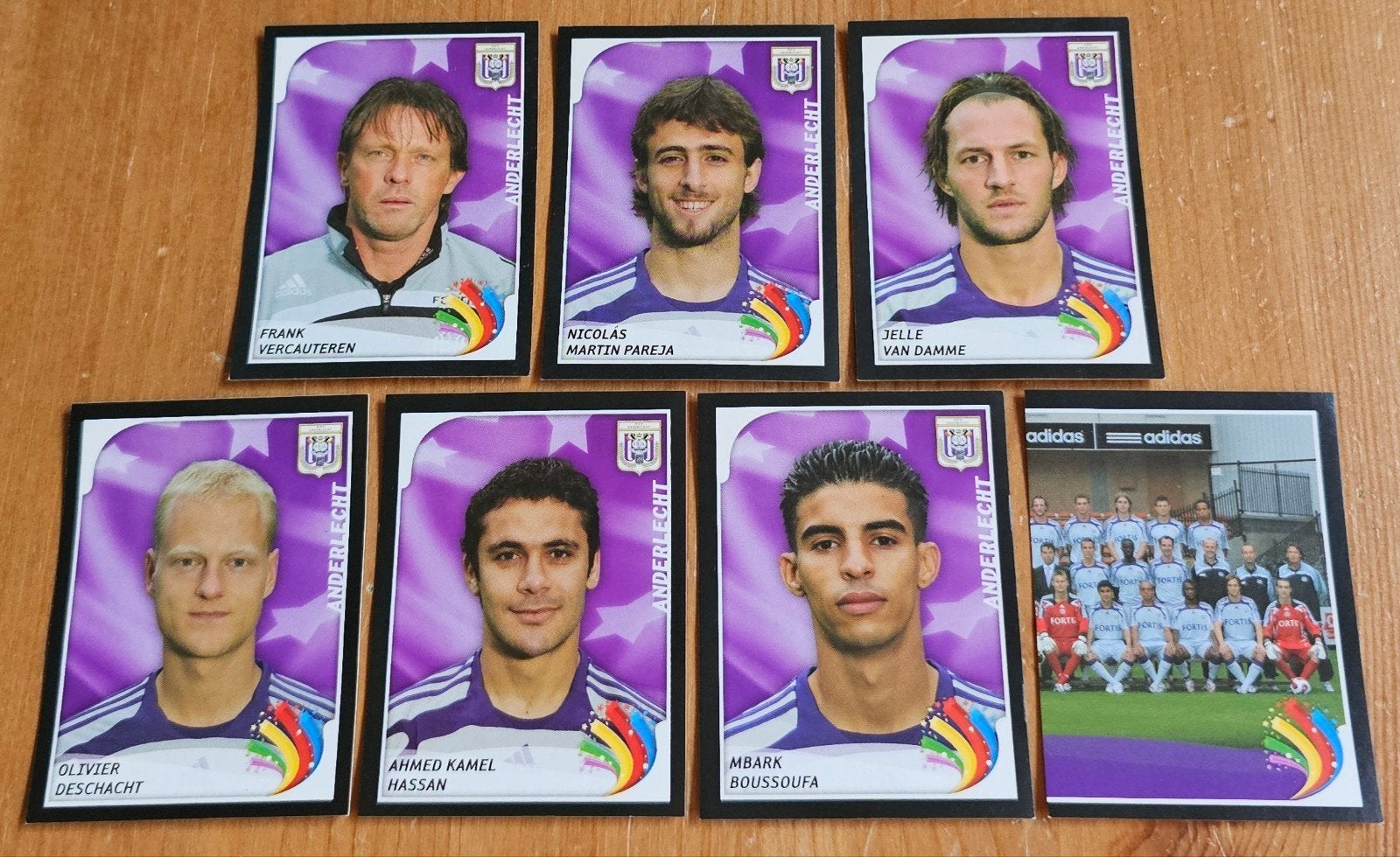 Panini Football 2008 7 SC Anderlecht Stickers Voetbal!, Ophalen of Verzenden, Zo goed als nieuw, Meerdere stickers