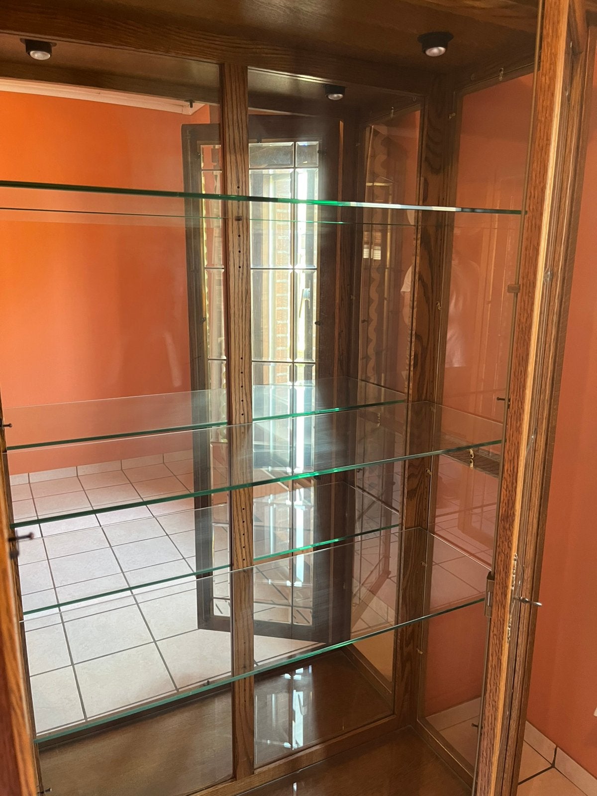 Vitrine kast, Huis en Inrichting, Ophalen, Gebruikt, 150 tot 200 cm, 25 tot 50 cm