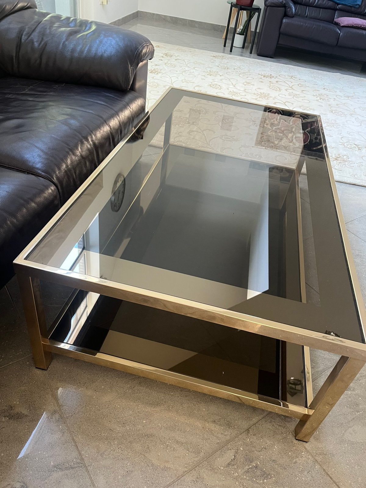 Table basse rectangulaire en verre, Maison & Meubles, 100 à 150 cm, Verre, Enlèvement, Utilisé