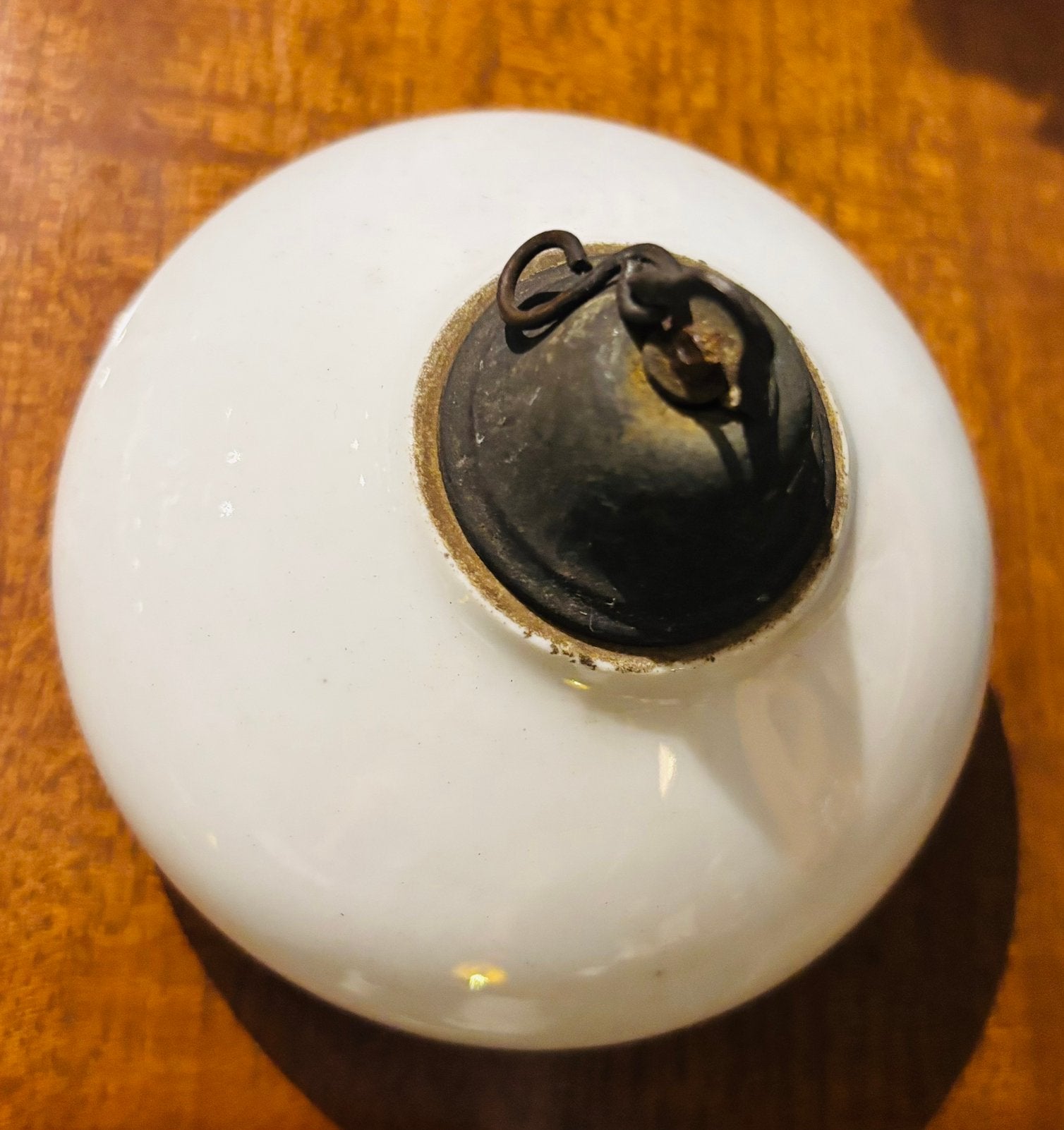 Détecteur de fumée/fumivore antique pour lampe à huile, Enlèvement ou Envoi, Blanc, Utilisé, Verre