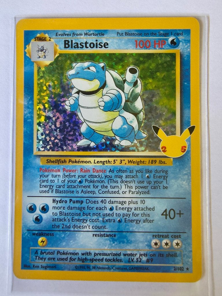 Blastoise 2/102 Celebrations 25th Anniversary | Mint, Ophalen of Verzenden, Nieuw, Losse kaart, Foil