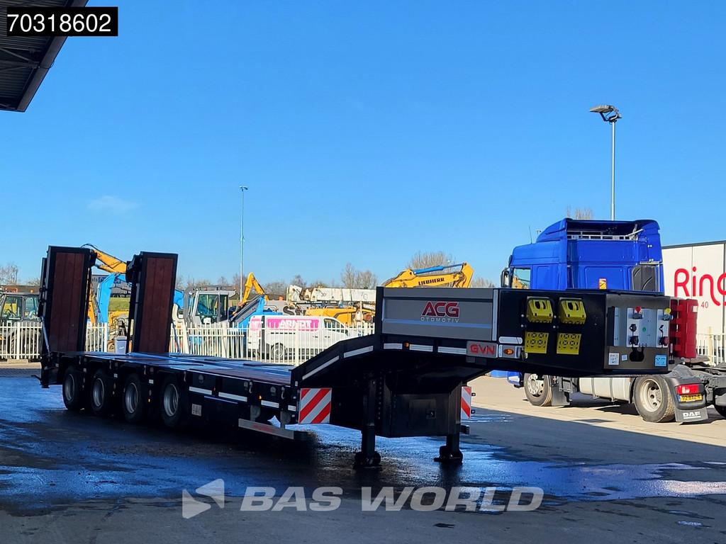 GVN LOWBED 4 assen NEW! Lifting Axle + 2x Steering Axle Hydr, Auto's, Vrachtwagens, Stof, Overige brandstoffen, Zwart, Bedrijf
